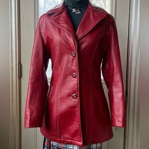 Schott Women's Red and Burgundy Jacket